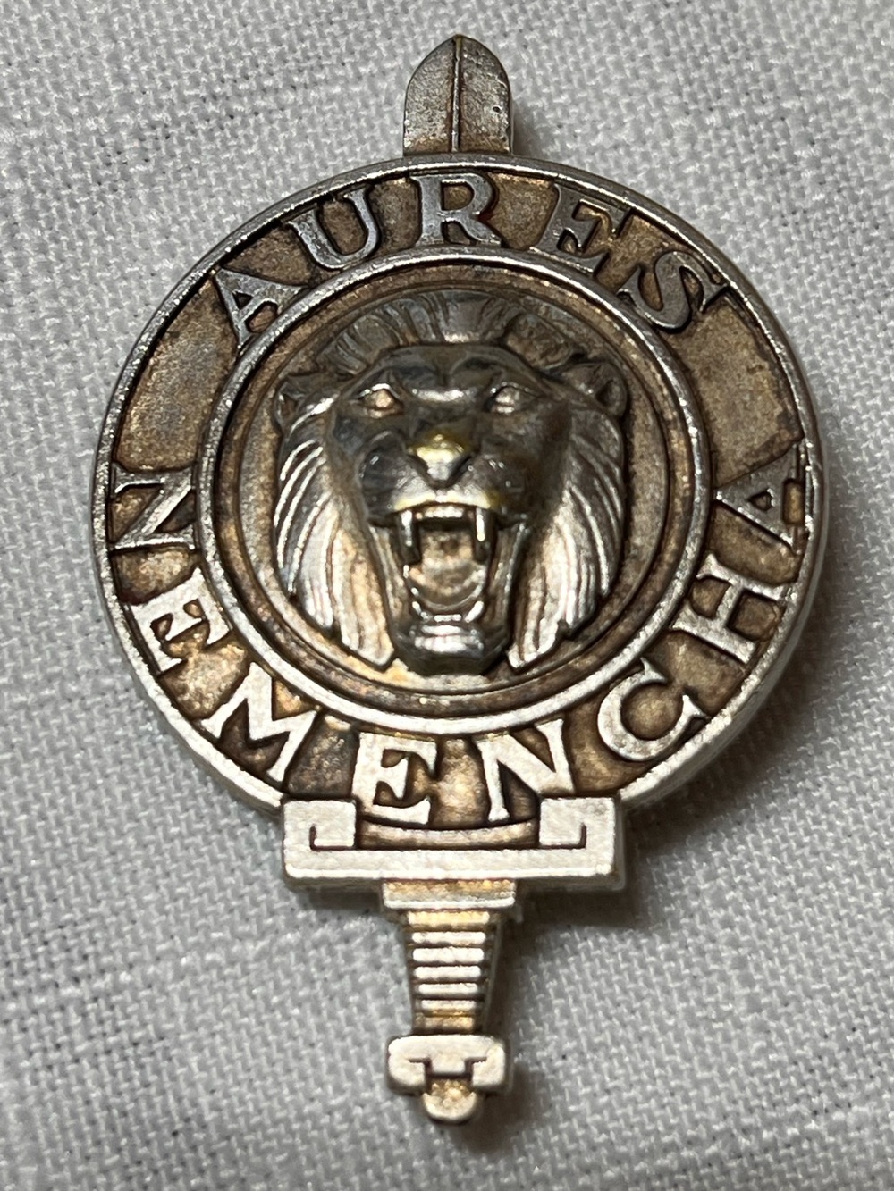 Vintage French Military Beret Badge Aures Nemencha Algeria War Drago Paris